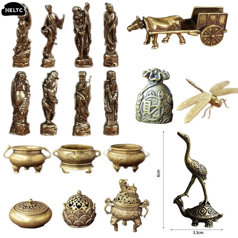 Retro 3D Mini Lion Frog Ottone Incensiere Animale Tartaruga Animale Tè Animale Domestico Scultura Animale Retrò Ornamento Da Tavolo Decorazione Domest