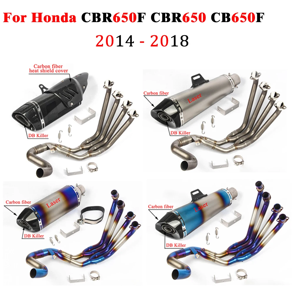 Cb Cbr 650F 650 Per Honda Cbr650F Cbr650 Cb650F 2014-2018 2017 Scarico Moto Sistema Completo Tubo Moto Bike Akrapovic Marmitta
