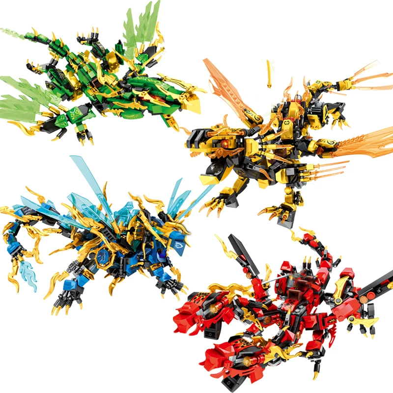 Ninja Kai Jay Cole Zane Golden Ancestry Dragon Set Building Blocks Kit Mattoni Classic Movie Model Toys Boy For Children Gifts