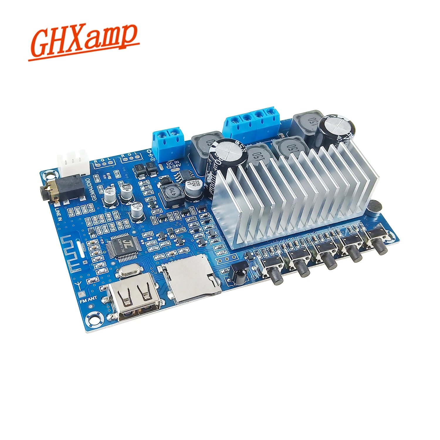 Ghxamp Tpa3116 Scheda Amplificatori Bluetooth 5.0 Ad Alta Potenza Dual Channel Digital U Disk Tf Card Decodifica Radio Fm 50W * 2 Remote