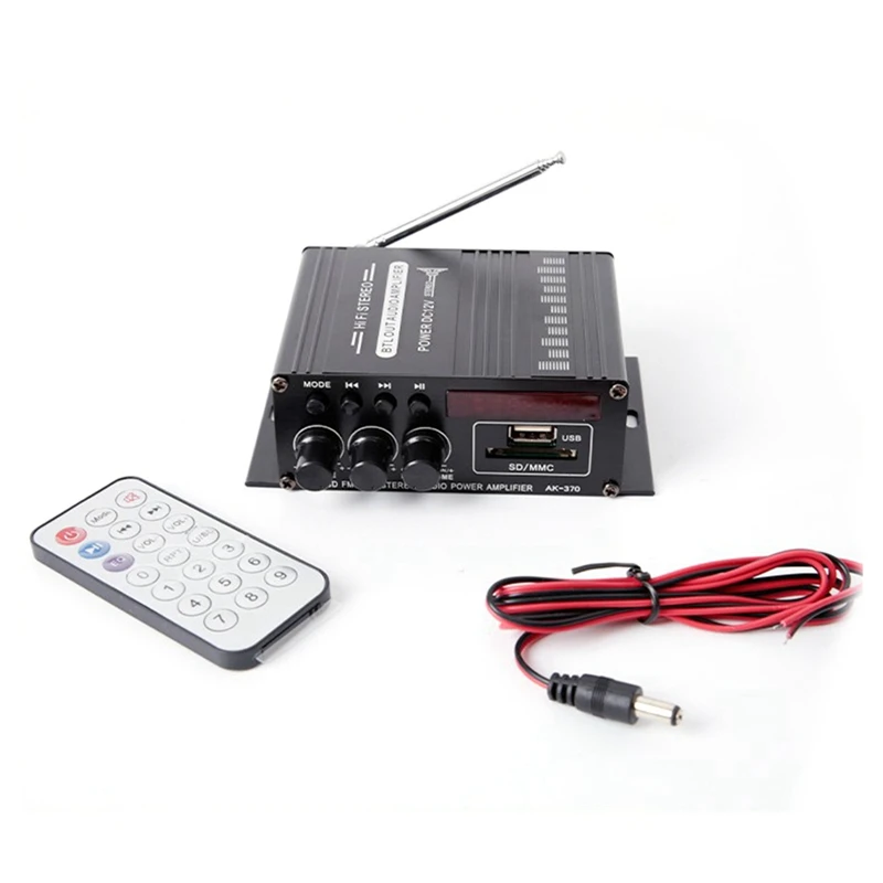 Ak370 Home Digital Amplifier Mini Hifi Bluetooth Audio Amplificatore Di Potenza Per Scheda Sd U Disk Aux Speaker Mp3 Stereo Sound
