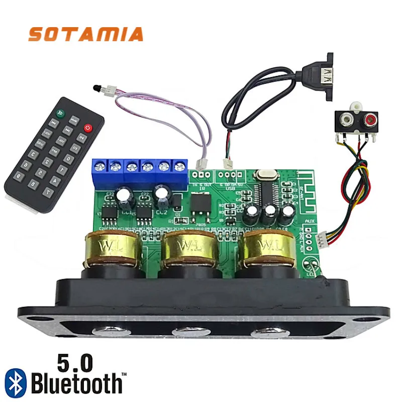 Sotamia Mini Amplificatore Bluetooth Scheda Audio Di Potenza 20Wx2 Amplificatori Audio Amplificatore Stereo Decoder Disco Aux U Regolazione Bassi Acut