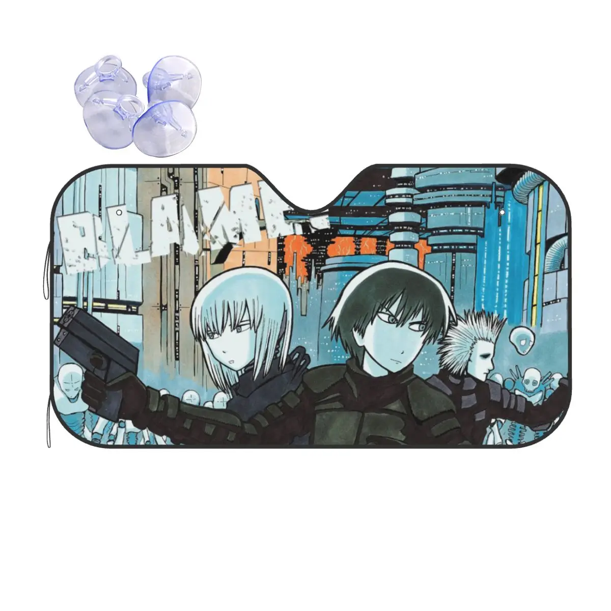 Blame Manga Novelty Sunshade Windscreen 70X130Cm Anime Japan Aluminium Foil Car Window Windscreen Cover Heat Reflector