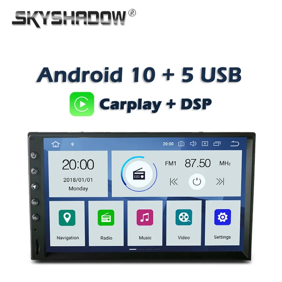 Carplay Dsp Px6 Ips Android 10 4Gb + 64Gb Car Dvd Multimedia Player 2 Din Per Nissan Universal Rds Radio Gps Mappa Bluetooth Wifi