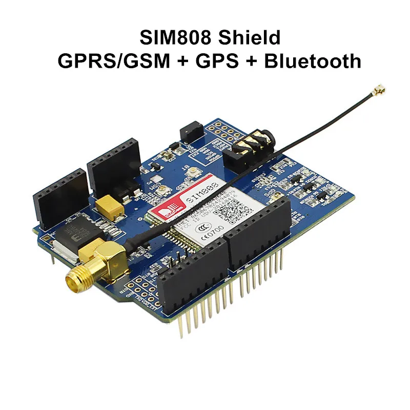 Elecrow Sim808 Bluetooth Gsm Gps Shield Per Arduino Simcom Quad-Band Sim808 Modulo Gsm/Gps/Bt 3 In 1 Scheda Sviluppata 3 Antenne