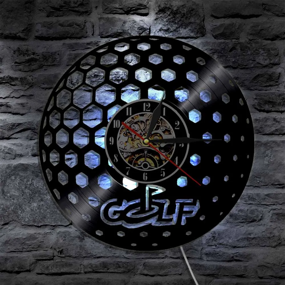 Orologio Da Parete Con Pallina Da Golf Glof Club Vintage Wall Art Disco In Vinile Orologio Da Parete Golf Sports Room Wall Decor Golfista Golf Gifts F