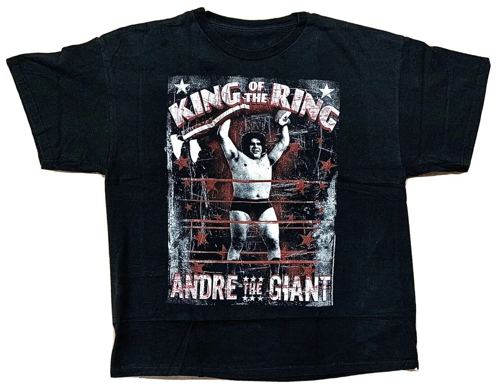 King Of The Ring Andre The Giant T-Shirt Taglia Xl 100% Cotone Black Wrestling Wwf Maniche Lunghe O Corte