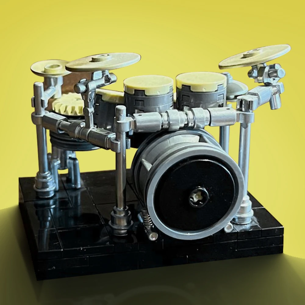 Gobricks Moc-121738 Drumset Con Rack-System Building Block Set Play Drum Music Group Band Education Brick Toys For Childrengift