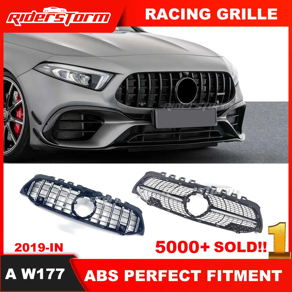 2019 + Maglia Anteriore Adatta Per Mercedes Classe A W177 Amg Gt Grill A35 Griglia Paraurti Anteriore Griglia Da Corsa A180 A200 A250 Gt Grill