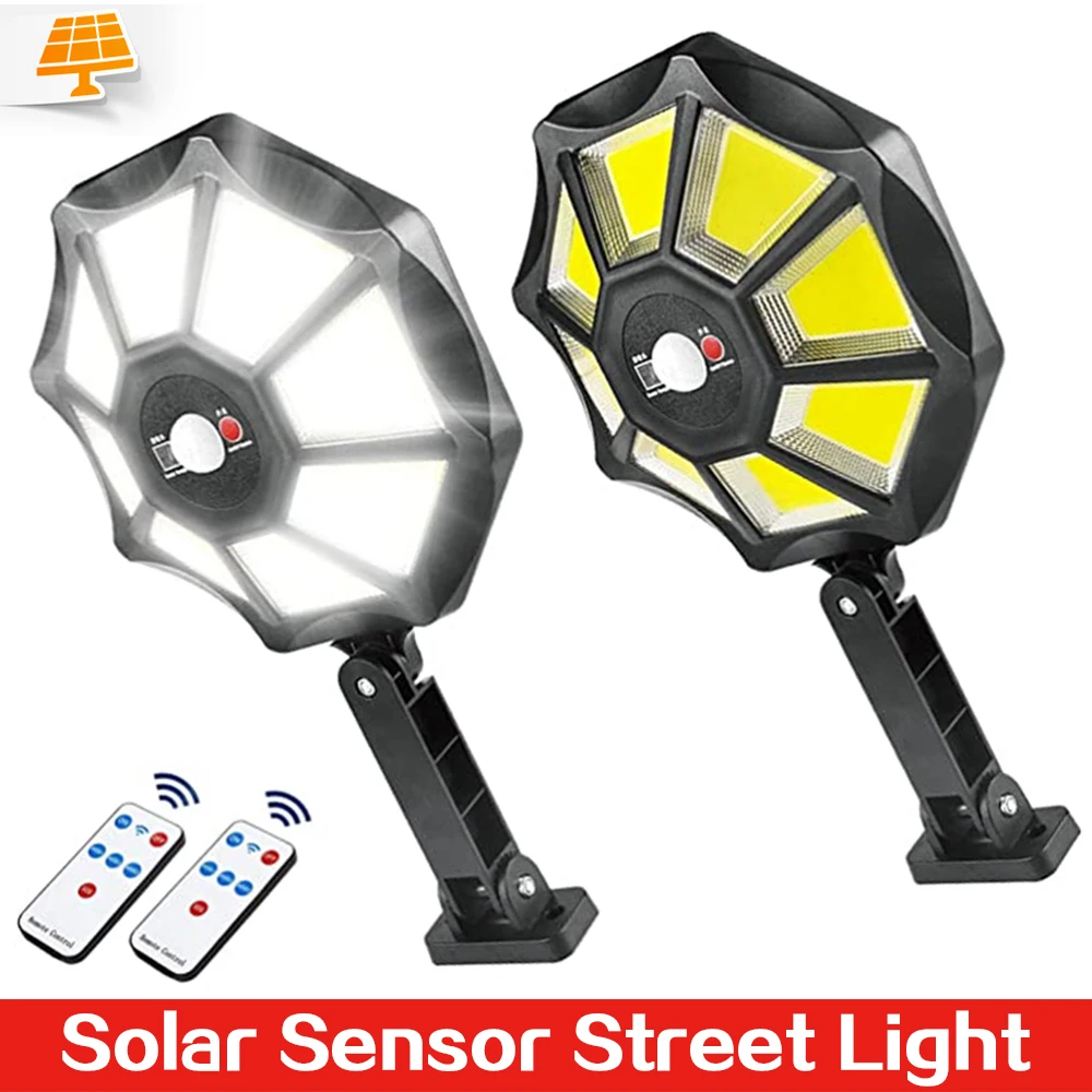 Luce Solare Per Esterni 100W Cob Solar Security Garden Lights Heads Led 3000 Lumen Solar Pir Motion Flood Lights Outdoor Waterproof
