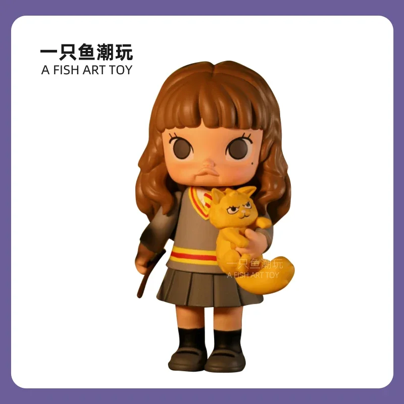 Original Popmart Molly & Harry Potter Elevator Action Figures Kawaii Model Christmas Birthday Gifts Desk Collection Toys Ornaments