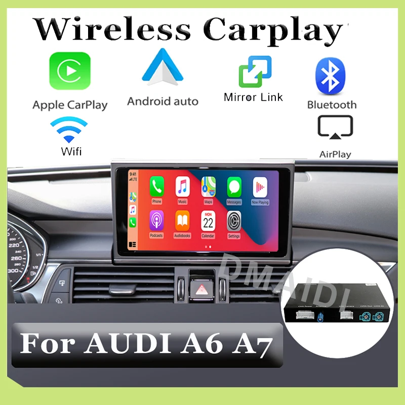 Wireless Apple Carplay Android Auto Decoder Box Per Audi A6 A7 Mmi System Multimedia Aggiornamento Schermo Originale