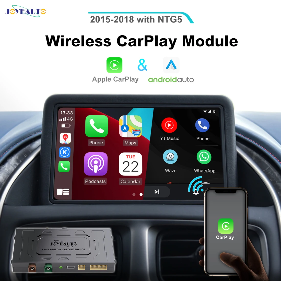 Joyeauto Wireless Apple Carplay Interfaccia Per Aston Martin 2015-2018 Android Auto Mirror-Link Aftermarket Retrofit Solution Box