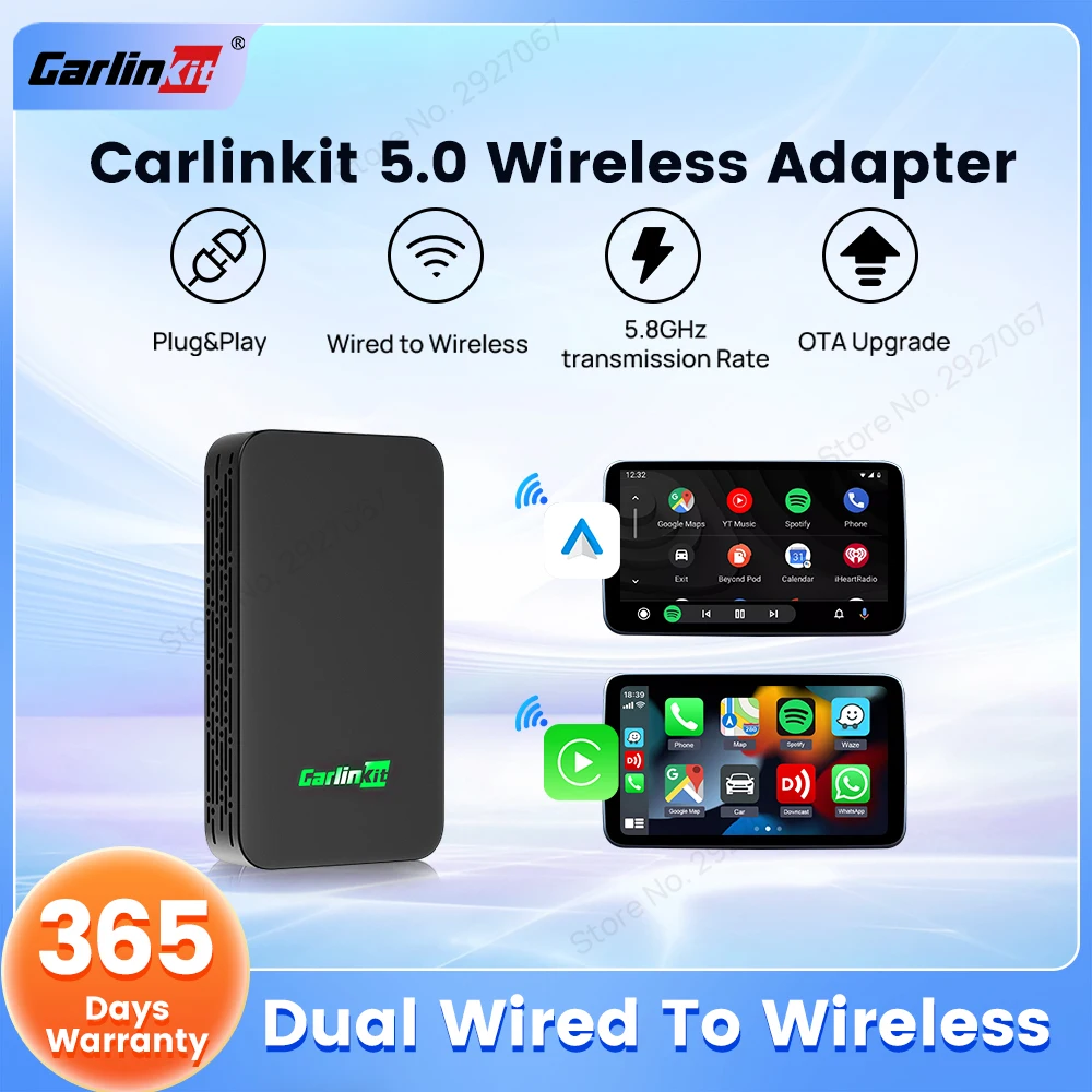 2Air Carlinkit 5.0 Wireless Carplay Android Auto Adapter 2 In 1 Car Play Box Per Mazda Chevrolet Volvo Ford Toyota Porsche Haval
