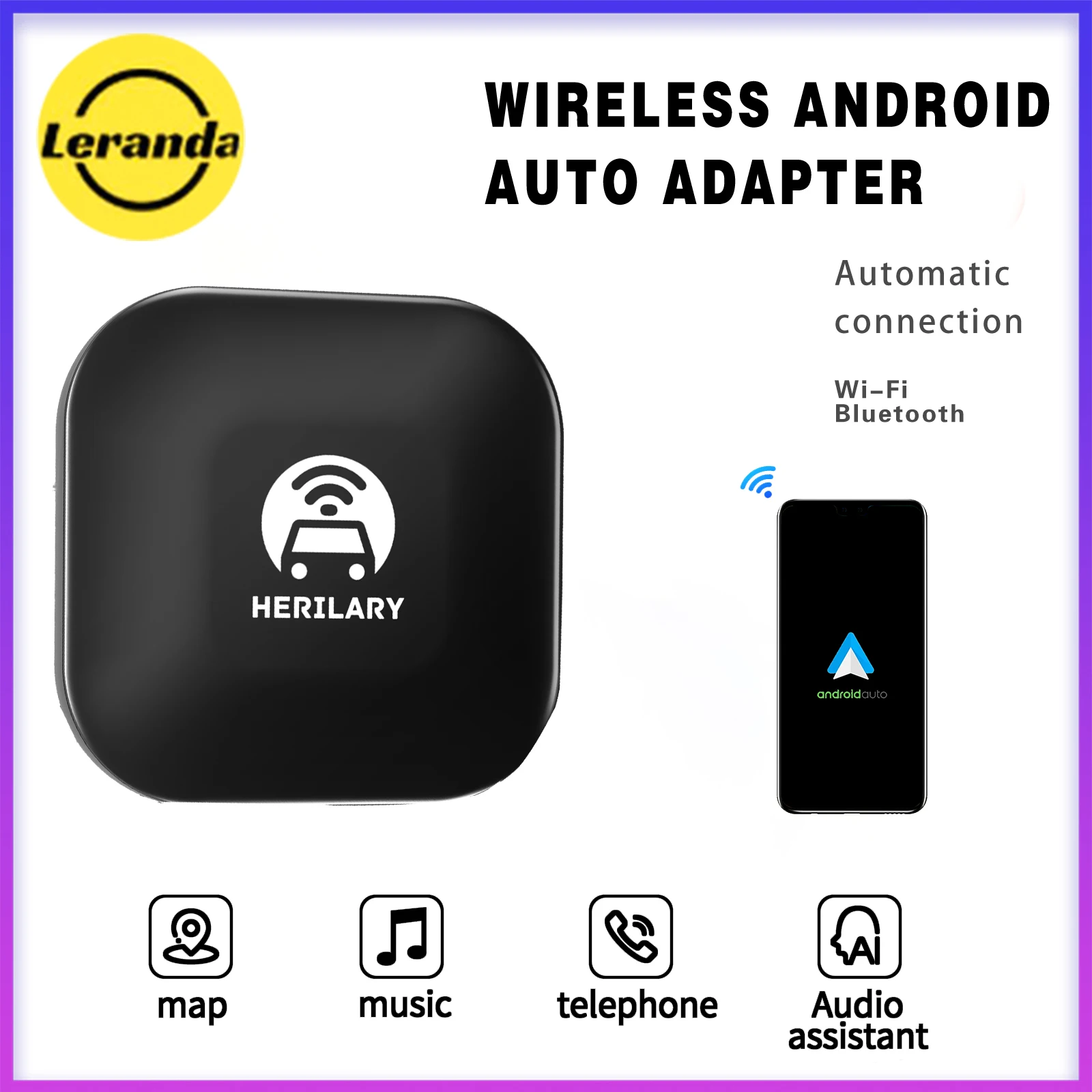 Leranda C1 Wireless Android Auto Adapter/Carplay Per Apple Ios Car Dongle Box Car Multimedia Player Android Auto Ai Box Milwaus
