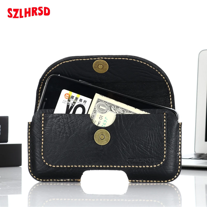 Per Unihertz 8849 Tank Mini 1 Cover Phone Bag Insert Card Belt Marsupio Business Custodia In Vera Pelle