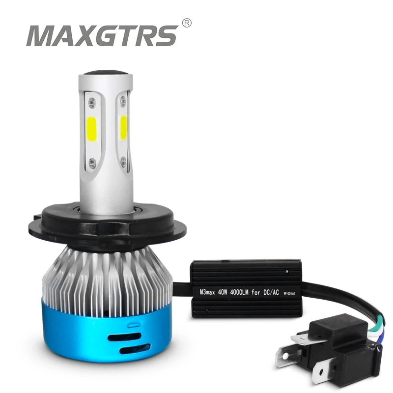 Dc Ac 8V-80V Led H4 Faro Moto Bici Hs1 Ph7 Ph8 Ba20D H6 H4 Led Lampadina 360 Gradi Fascio Ip67 Bianco 40W 4000Lm