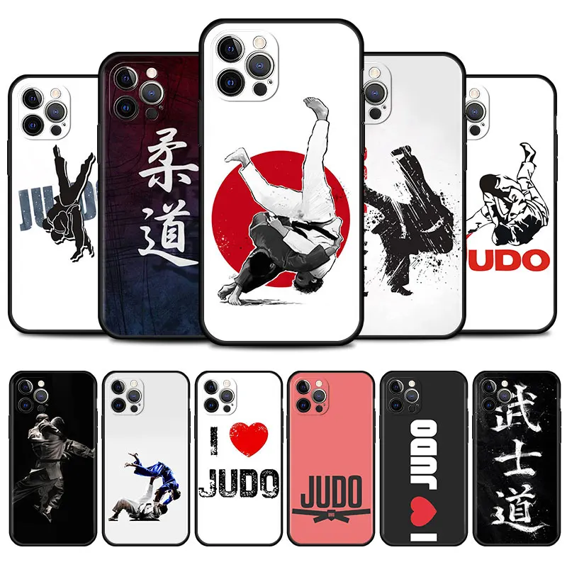 Judo I Love Judo Custodia Per Telefono Per Iphone Xr 11 13 Mini 14 Pro 12 Pro Max 8 7 Plus 15 Plus 15 Pro Max Custodia Morbida Nera