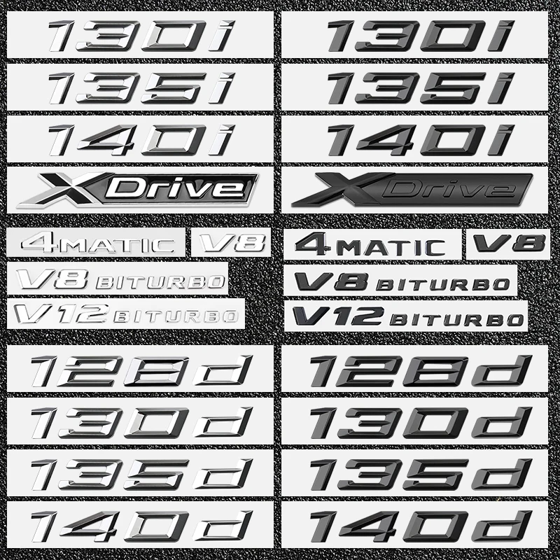 Abs Trunk Emblem Badge Sticker 3D Chrome Letters Logo Auto Per Bmw M 116I 125I 118D 128D 135D 140D 4Matic Xdrive V8 Accessori