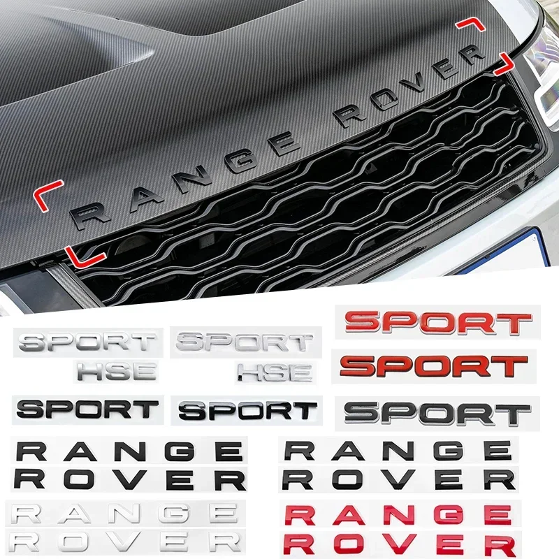 3D Abs Range Rover Car Bonnet Letters Logo Badge Emblem Sticker Accessori Per Land Rover Discovery Defender Sport Evoque Hse