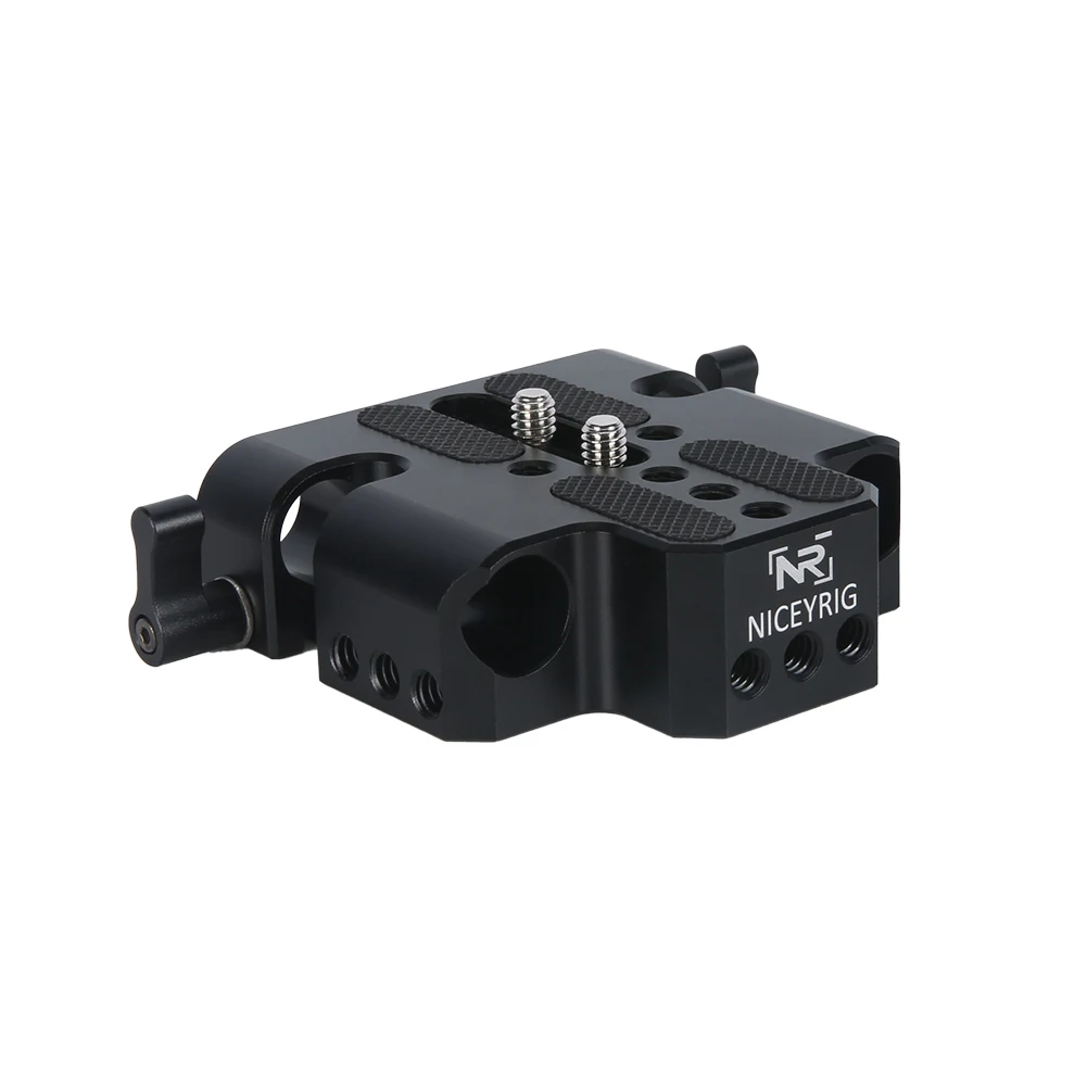 Niceyrig Dual 15Mm Rod Clamp Base Plate Per Bmpcc 6K Prosony A7 A9 Fs7 Fs5 Fs9 Cannon C100 C300 C500 Red Dsmc2 Kinefinity