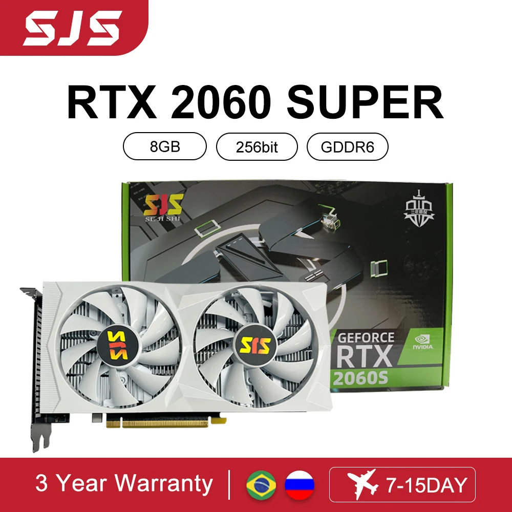 Sjs Rtx 2060 Super 8Gb Scheda Grafica Gaming Gddr6 256Bit Rtx2060S Mining Pci Express 16X3.0 Schede Video Desktop Placa De Video
