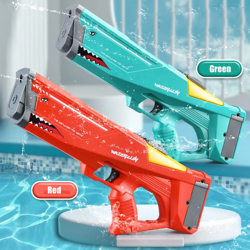 Big Automatic Water Gun Toy Electric Shark Water Shooter Spray Ad Alta Pressione Summer Pool Party Games Giocattoli Per Bambini Adulti