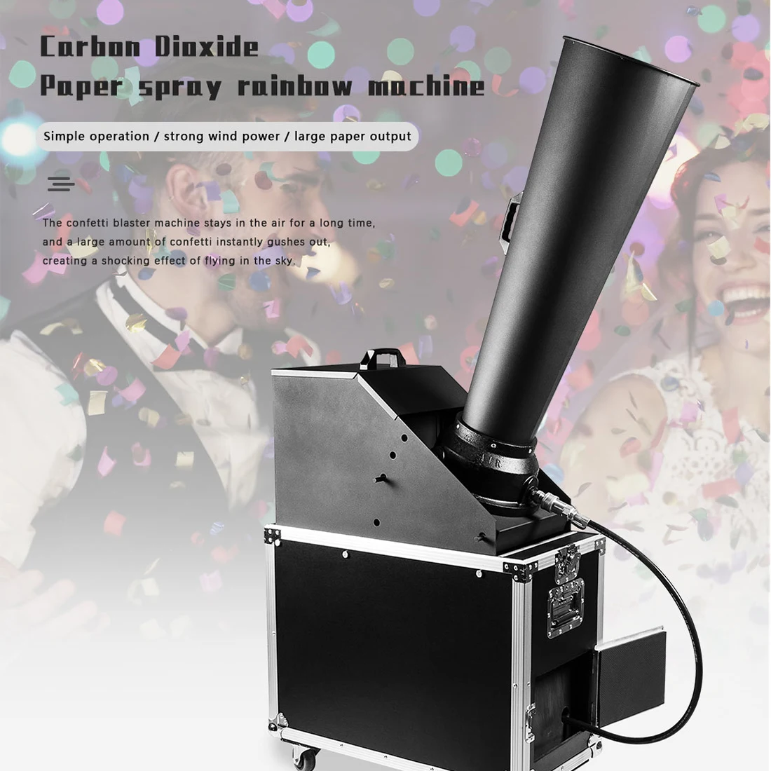 Moka Sfx Big Dmx Confetti Machine Flight Case In Alluminio Pressofuso Rainbow Paper Confetti Shooter Per Celebrazione Jet 15-18 Metri