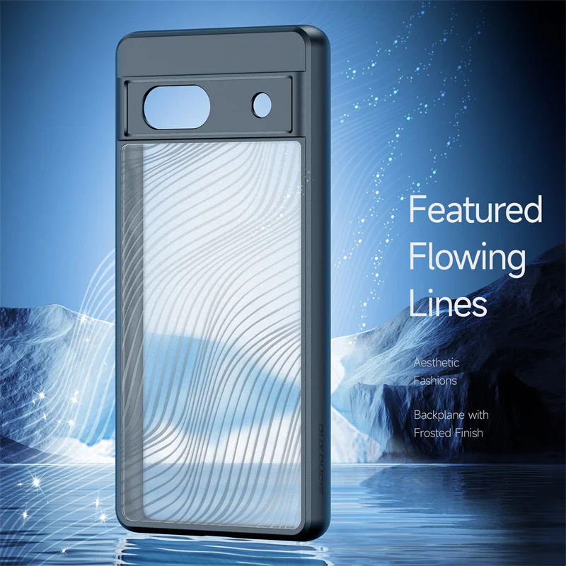 Custodia Posteriore Opaca Trasparente Antiurto Per Google Pixel 7A/8/ 8 Pro Hybrid Bumper Wave Cover Luxury Funda