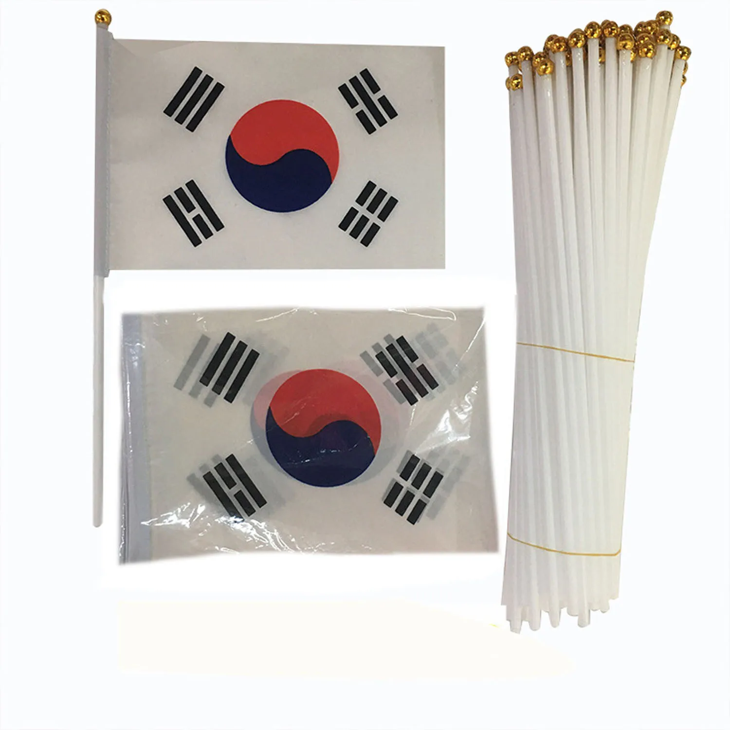 Bandiera Della Corea 10 Pz 14*21Cm Repubblica Di Corea All'Ingrosso Piccola Corea Del Sud Sventolante A Mano Bandiera Nazionale #8 Bandiera In Poliest