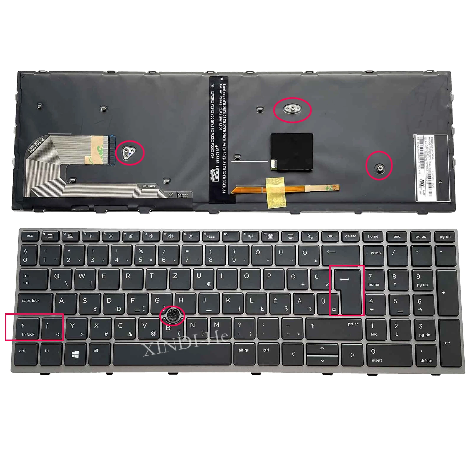 Tastiera Per Laptop Retroilluminata Ungherese Per Tastiera Hp Elitebook 850 G5 850 G6 755 G6 755 G5