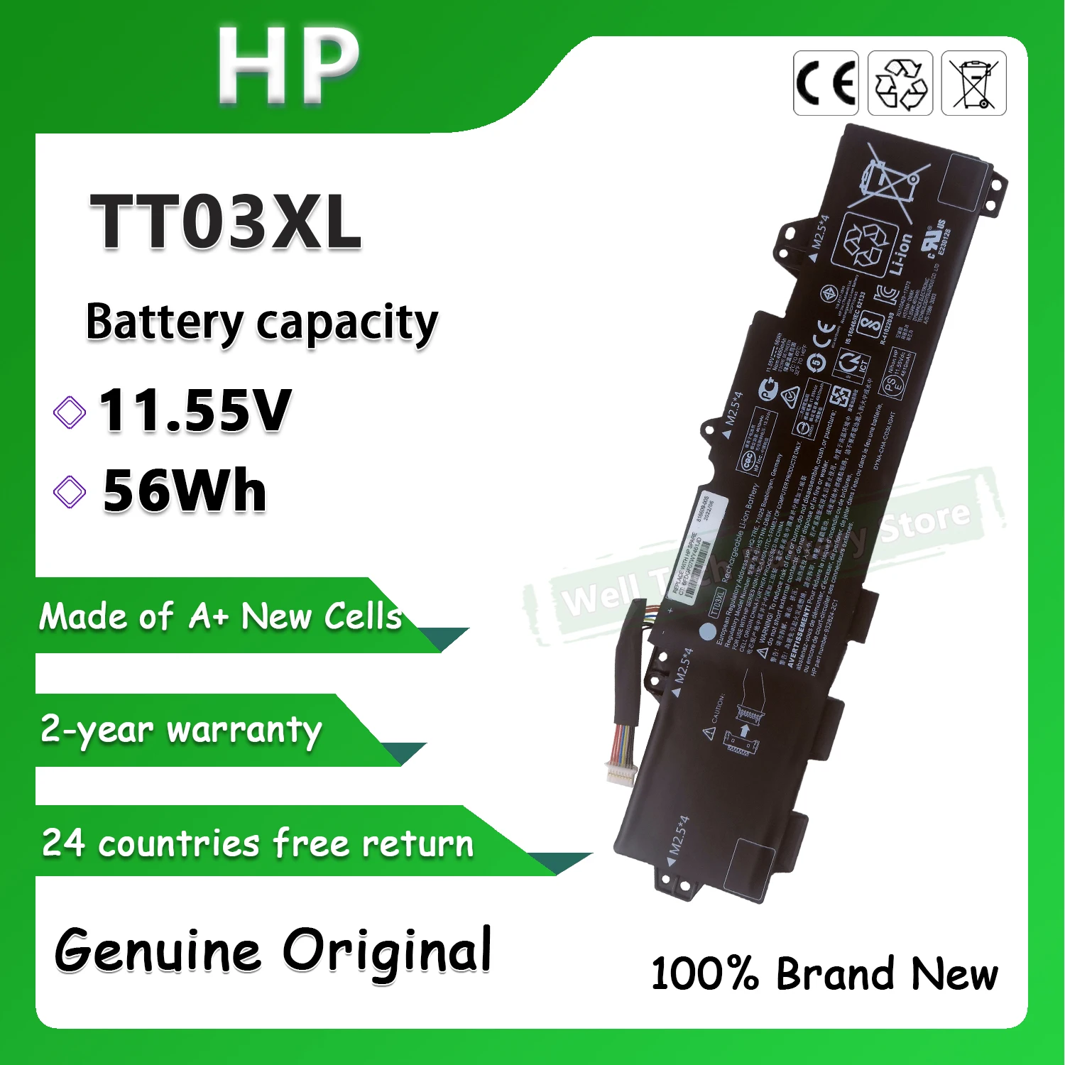 Batteria Per Laptop Originale 11.55V 56Wh Tt03Xl Hstnn-Db8K Per Hp Elitebook 850 G5 Zbook 15U G5 Zbook G5-42 Zbook G5-44