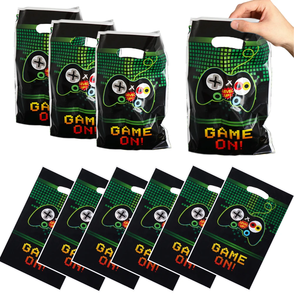 10/40Pcs Video Game Party Favor Bags Set Game On Sacchetti Regalo Snack In Plastica Con Manico Gamer Treat Candy Goodie Handbag For Kids
