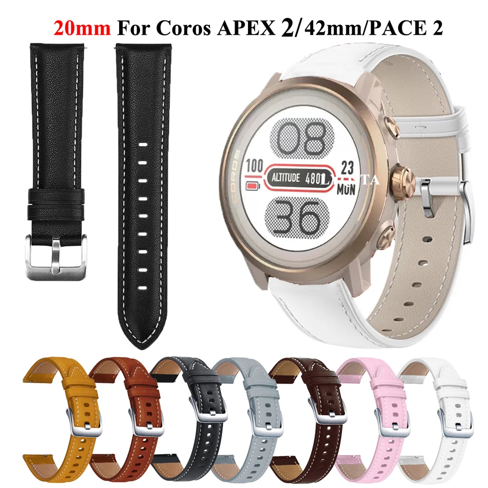 Cinturino Da Polso Di Ricambio In Pelle Da 20Mm Per Coros Apex 42Mm Apex 2 Cinturino Cinturino Coros Apex 2 Pace 2 Per Bracciale Fitness Suunto 3