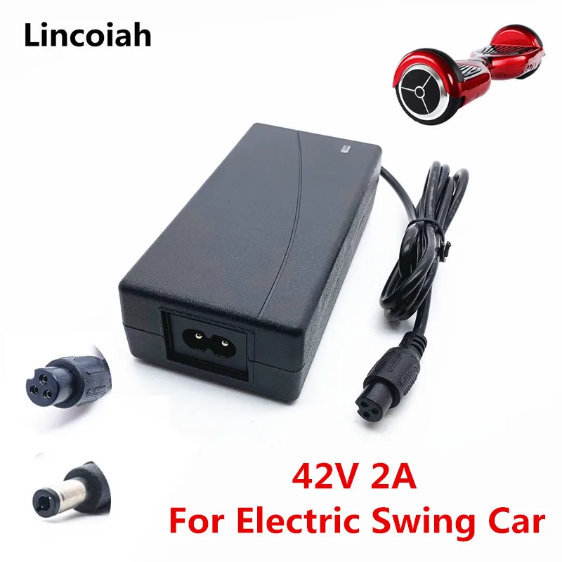 Caricabatterie Adattatore Nero Di Alimentazione Spina Usa O Ue 42V 2A Per Scooter Autobilanciante A 2 Ruote Per Hoverboard Unic