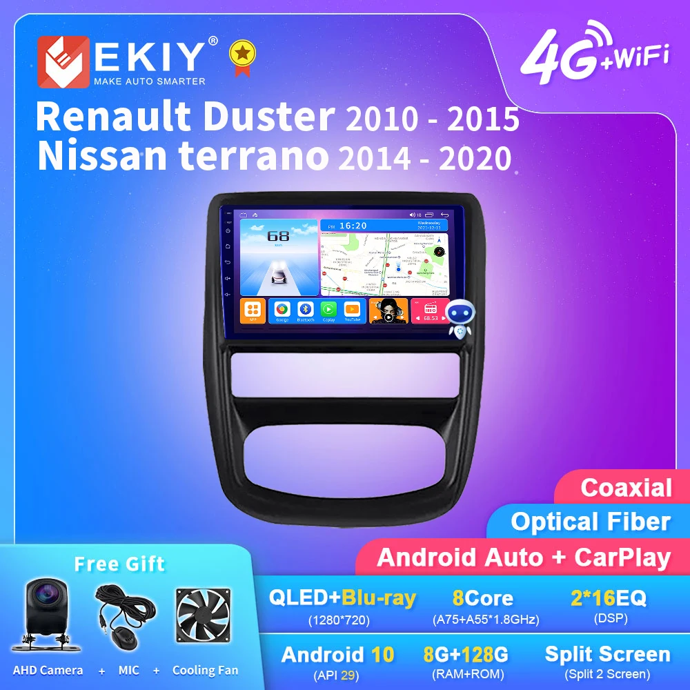 Ekiy T7 Per Renault Duster 1 2010-2015 Per Nissan Terrano 2014 - 2020 Autoradio Lettore Video Multimediale Navi No 2Din Carplay Dvd