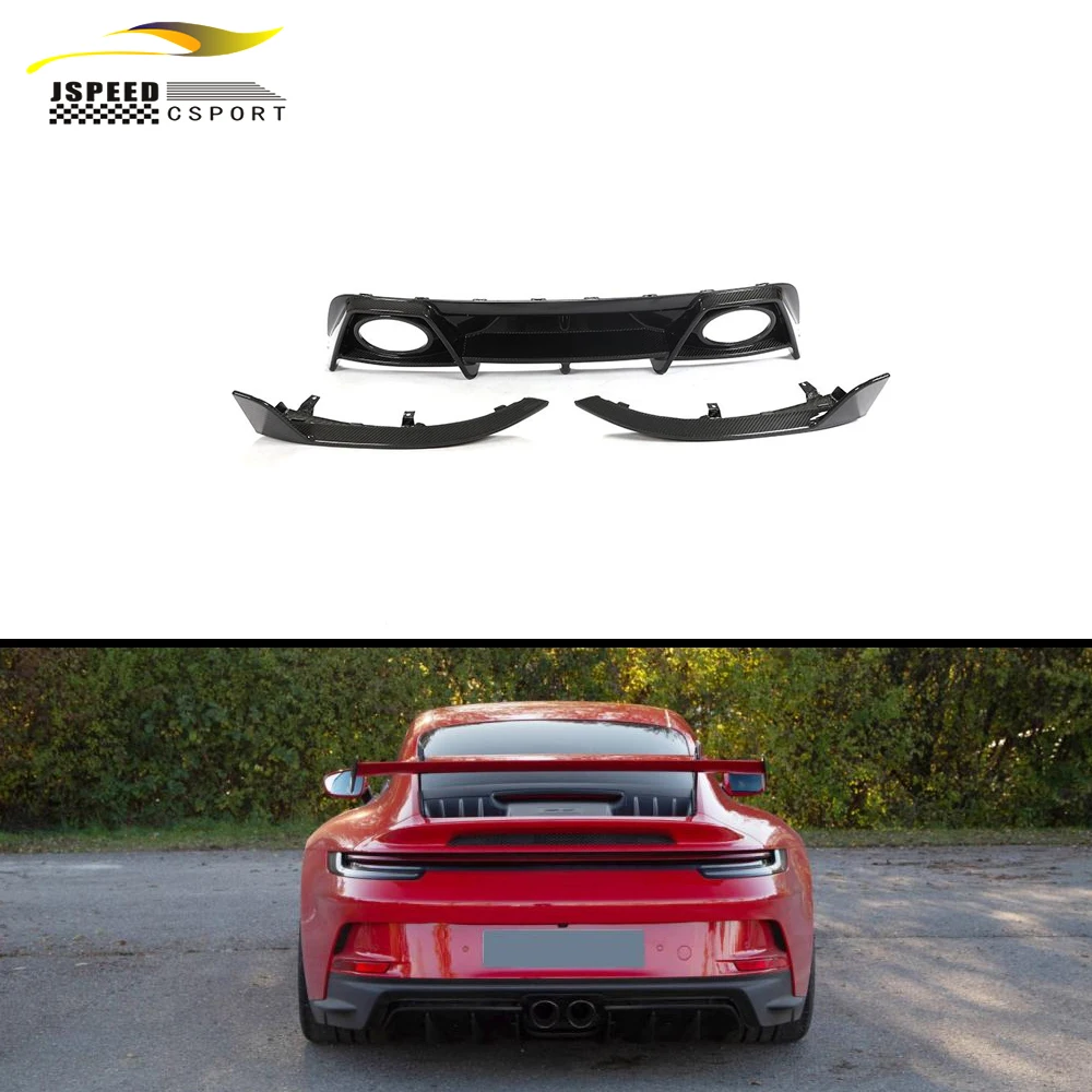 Preimpregnato Carbon 992 Paraurti Posteriore Diffusore Splitter Lip Per Porsche 911 992 Turbo S 2-Door 2019-2020