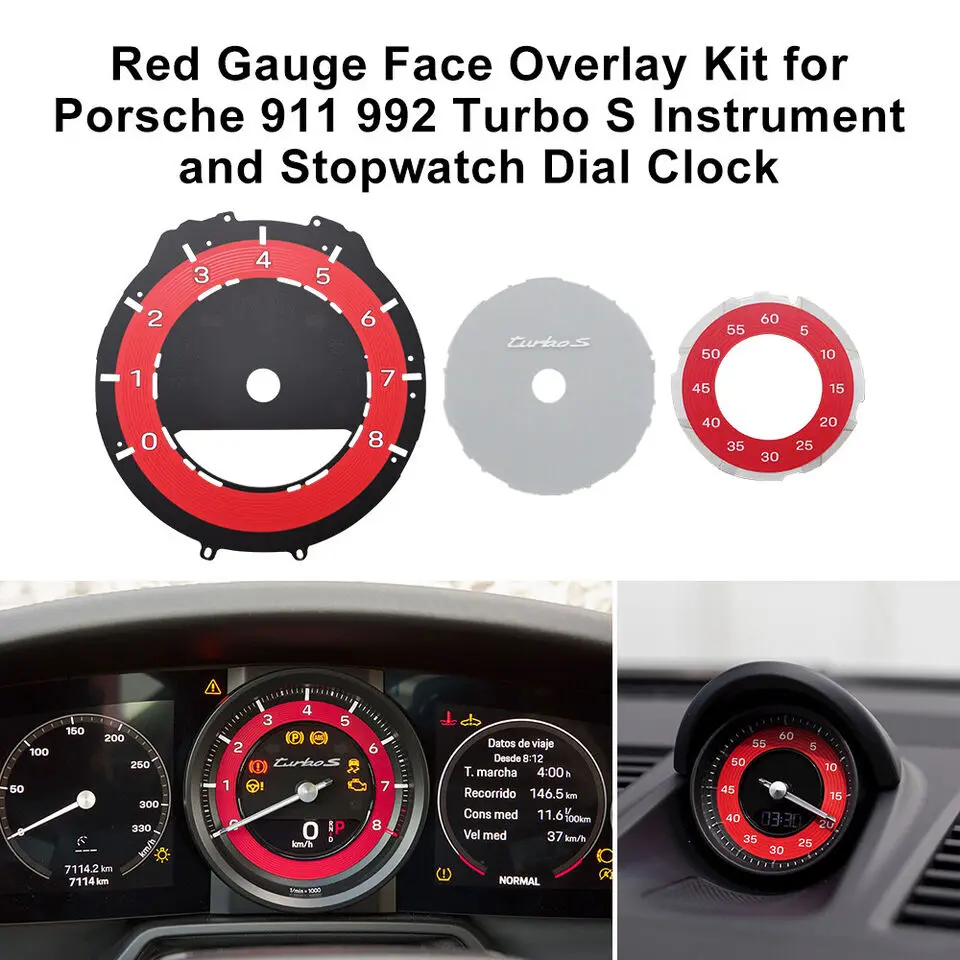 Kit Quadrante Calibro Per Porsche 911 992 Turbo S Strumento E Orologio Quadrante Cronometro