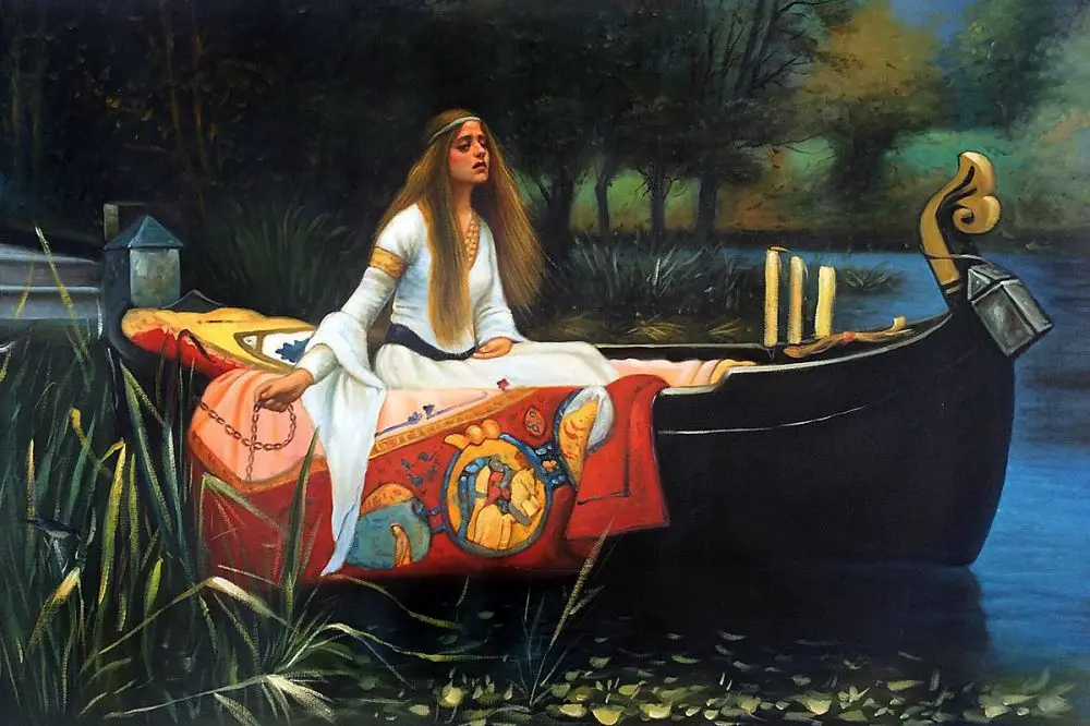 Decorazione Murale Pittura A Olio Donna Pittura La Signora Di Shangott Di John William Waterhouse Canvas Art Fatto A Mano, Senza Cornice
