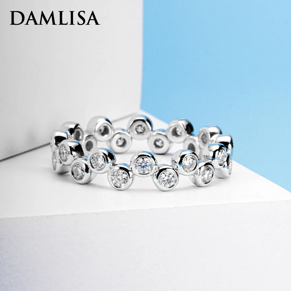 Damlisa D Color Moissanite Wedding Band Ring 925 Sterling Silver Eternity Band Anelli Di Fidanzamento Per Le Donne Fine Jewelry Gift