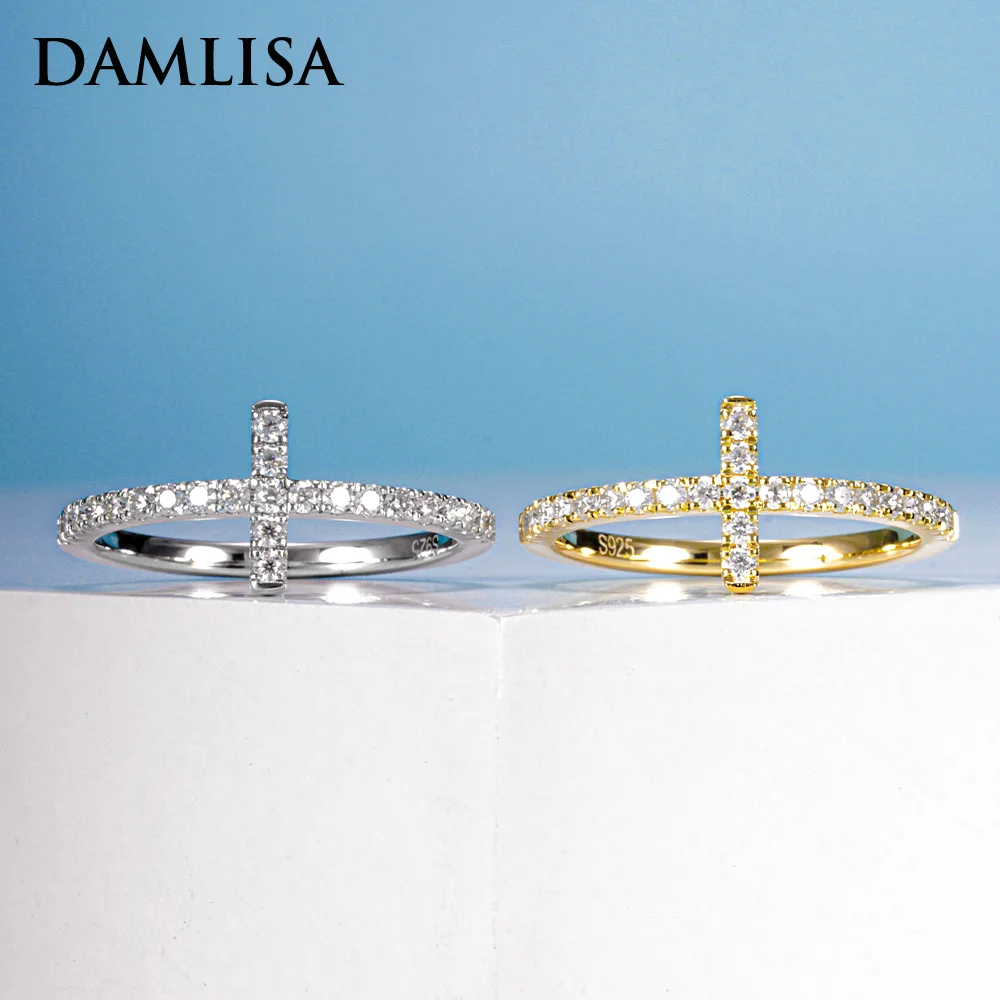 Damlisa D Color Vvs1 Round Cut Moissanite Wedding Band Ring 925 Sterling Silver T Shaped Band Anelli Di Fidanzamento Per Gioielli Da Donna
