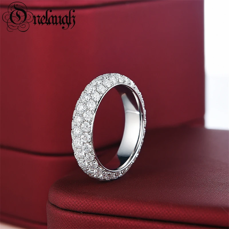 Onelaugh 2.2Mm D Color Moissanite Multi Wedding Band Rings Women 925 Sterling Silver Anello Di Fidanzamento Fine Jewelry Wholesale