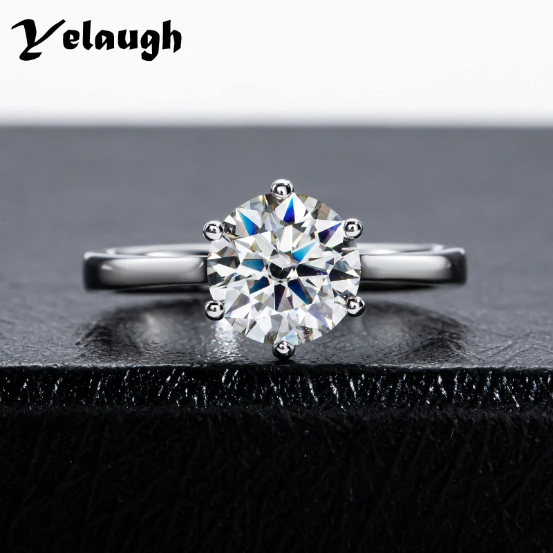 Yelaugh 2 Carati D Color Mossanite Solitaire Anello Di Fidanzamento Donna 925 Sterling Silver Wedding Diamond Promise Ring Gioielleria Raffinata