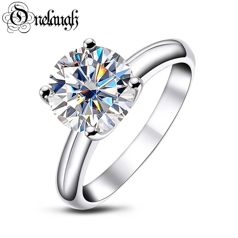 Onelaugh 3Ct D Color Moissanite Diamond Anelli Di Fidanzamento Per Le Donne Solitaire Promise Wedding Ring 925 Silver Lab Diamond Jewelry