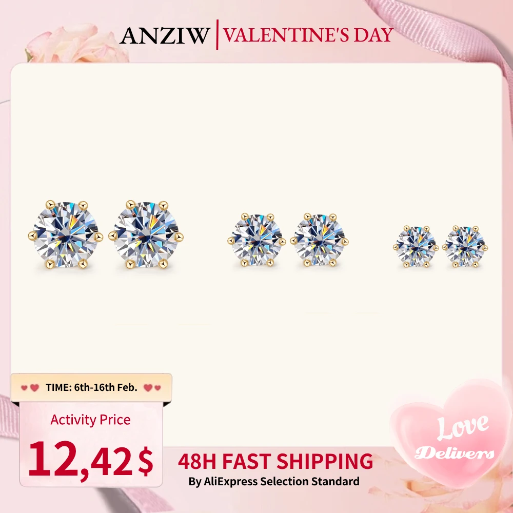 Classic 3.0Ct D Color Moissanite Orecchini Da Uomo Originali 925 Argento 2Ct Round Diamond Piercing Studs Gioielli Da Donna Per Feste Di Matrimonio