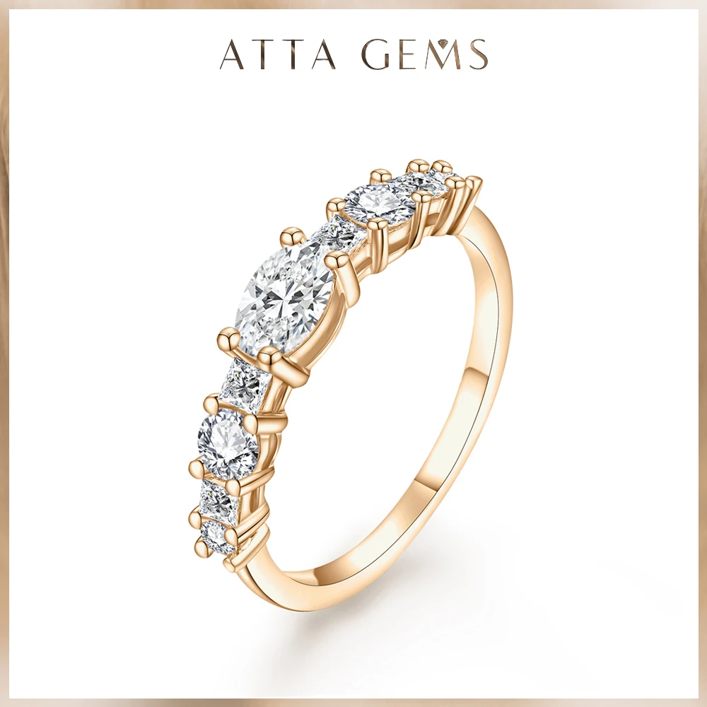 Attagems Solid 14K 18K Gold Taglio Ovale 5.3*3.8Mm Vs Cvd Lab Grown Diamond Ring Fine Jewelry Diamond Anello Di Fidanzamento Certificato