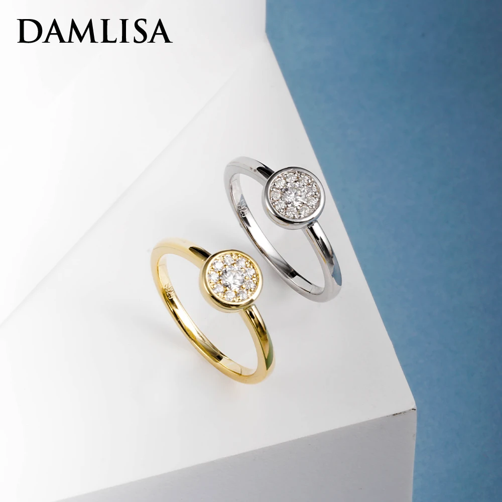 Damlisa D Color Moissanite Bezel Fedi Nuziali Per Le Donne 925 Sterling Silver 18K Placcato Oro Fidanzamento Gioielli Doganali