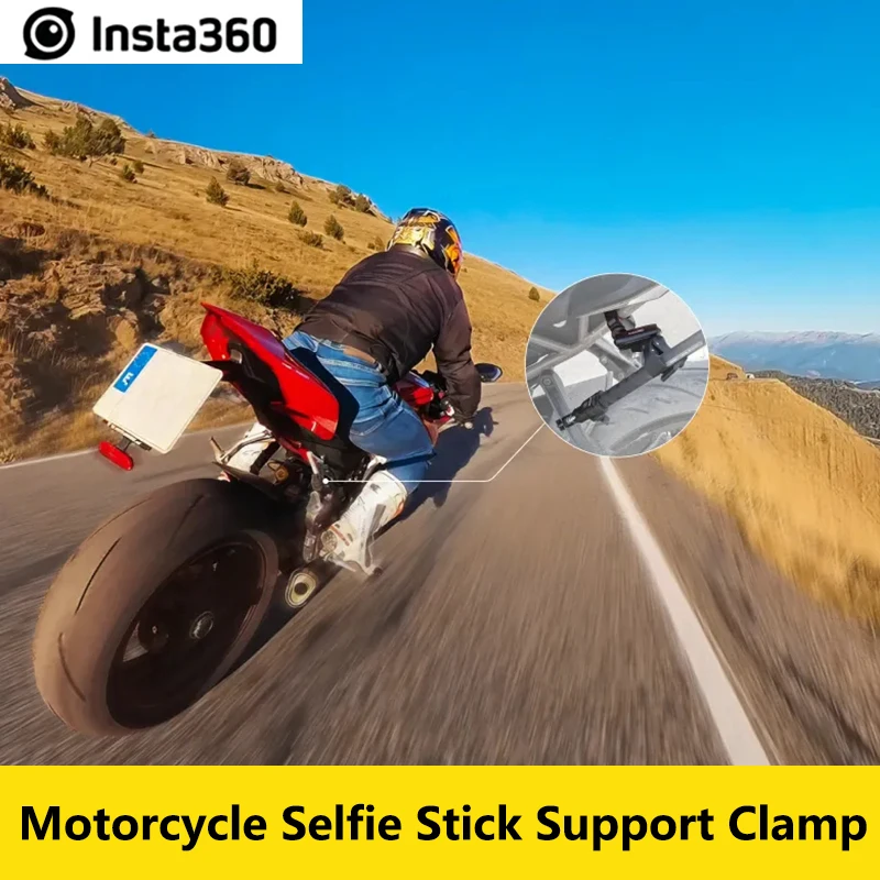 Insta360 Motorcycle Selfie Stick Support Clamp Original Accessories For Insta 360 Ace Pro\Ace\Go 3\X3\X2\X\One Rs\R