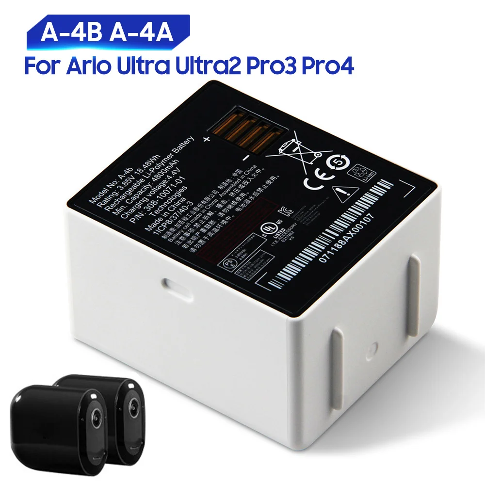 Batteria Di Ricambio Originale Per Arlo Ultra 2 Pro 3 Pro 4 Pro4 Pro3 A-4A A-4B Batteria Per Fotocamera Ricaricabile 18,48 Wh