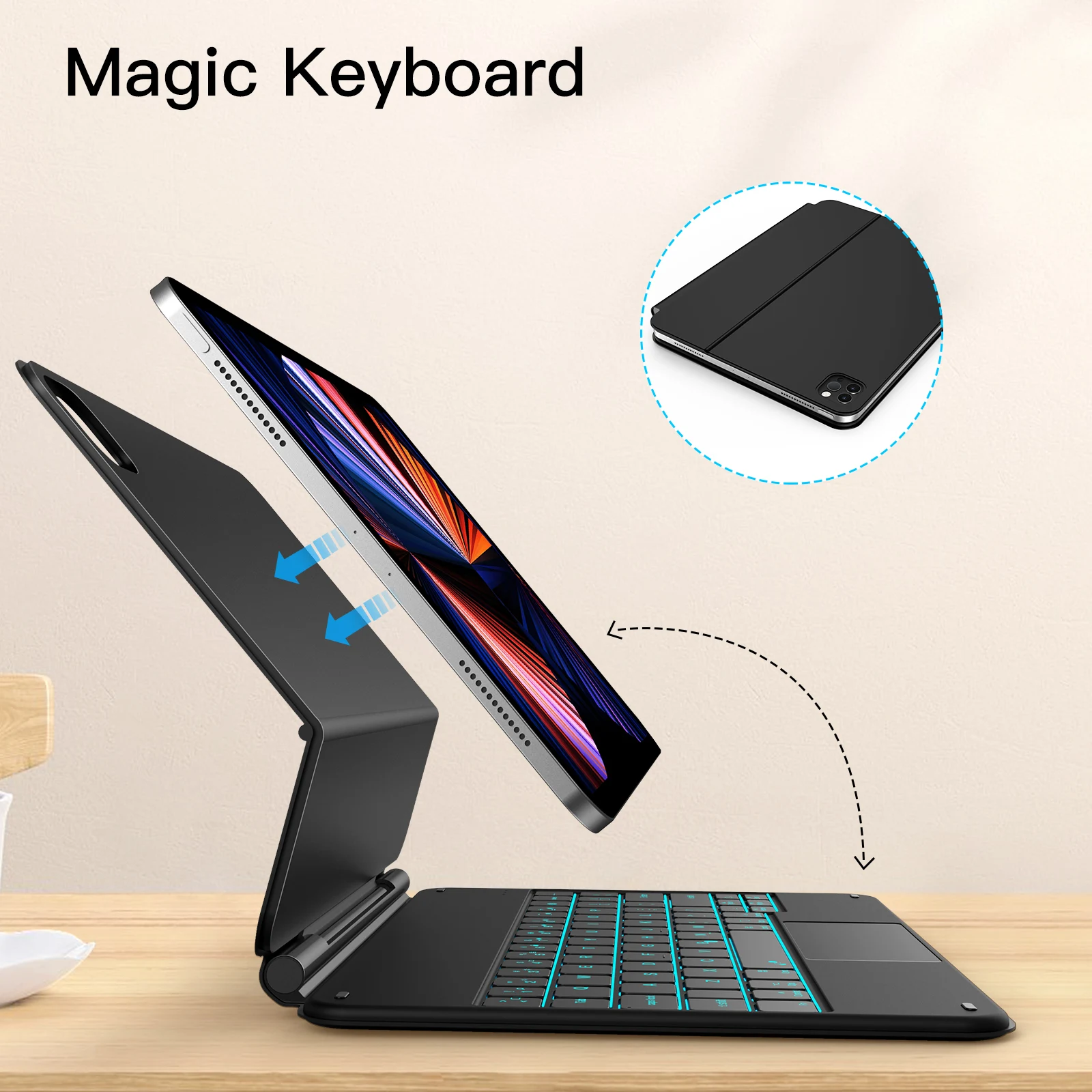 Ricarica Custodia Per Tastiera Magica Per Ipad Pro 11 Ipad Air 4 10.9 Retroilluminazione Smart Connector Tastiera Smart Cover